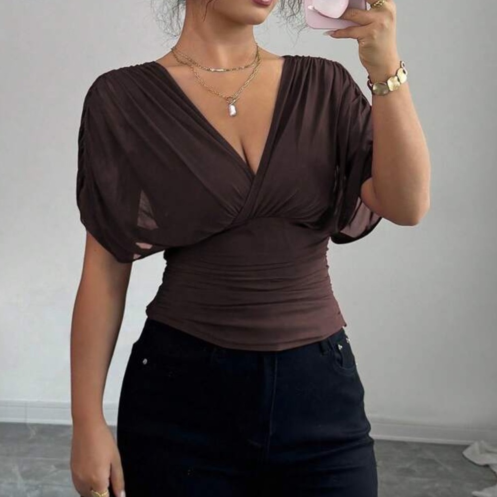 Elegant Brown Women's Top